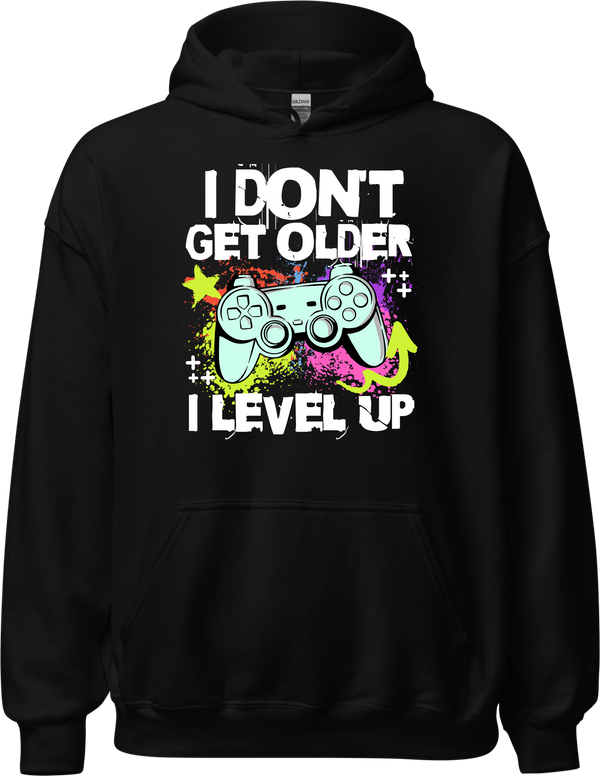 I DONT GET OLDER I  LEVEL UP Vibrant Retro Gaming Controller Graffiti Splatter Art